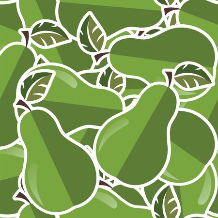 Green pear sticker background/card in vector format.のイラスト素材