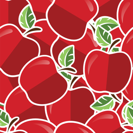 Red apple sticker background/card in vector format.のイラスト素材