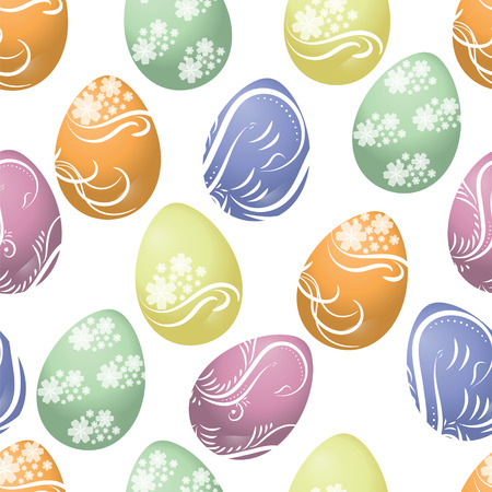 Seamless pattern with easter eggs.-Illustrationのイラスト素材