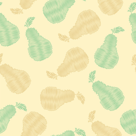 Seamless vector pattern with pears.- Illustration.のイラスト素材