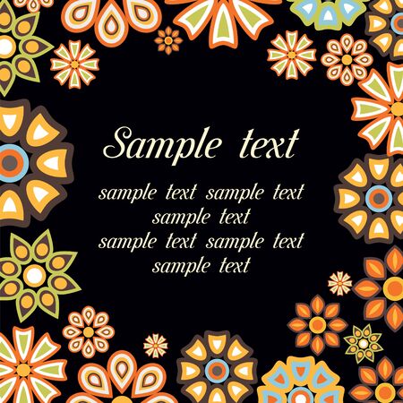 invitation card with floral background and place for textのイラスト素材