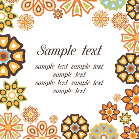 invitation card with floral background and place for textのイラスト素材