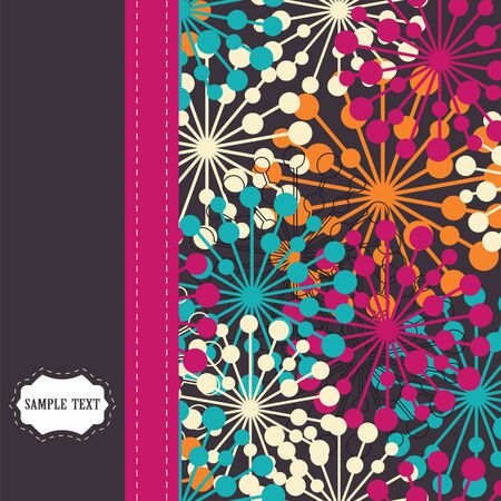 invitation card with floral background and place for textのイラスト素材