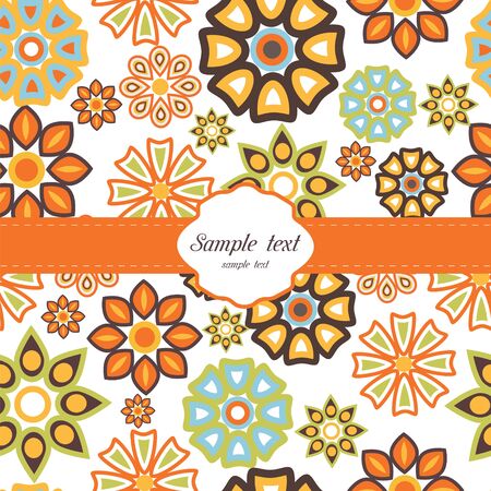 invitation card with floral background and place for textのイラスト素材