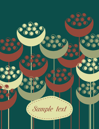 Flyer or cover design. Vector background with flower. Decorative floral abstract illustration with text box for celebration and holiday.のイラスト素材