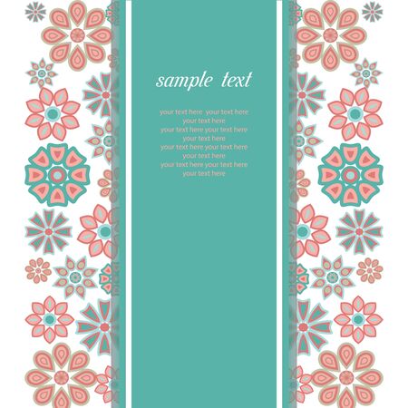 invitation card with floral background and place for textのイラスト素材