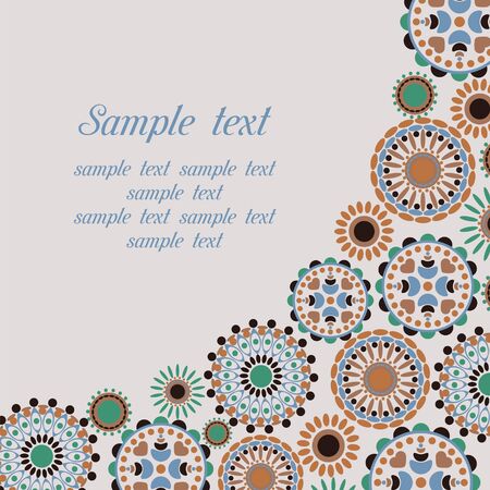 Wedding card or invitation with abstract floral background. Greeting card in grunge or retro style. Elegance pattern with flowers, floral illustration in vintage style Valentine. Classic.のイラスト素材