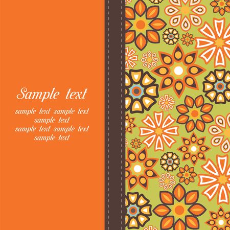 invitation card with floral background and place for textのイラスト素材