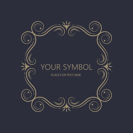 Vector abstract  monogram - outline illustration - with copy space for text - logo design templateのイラスト素材