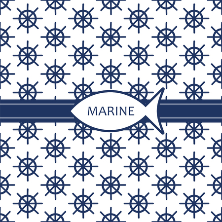 Marine and nautical background. Sea theme. Seamless pattern. Vector illustration.のイラスト素材