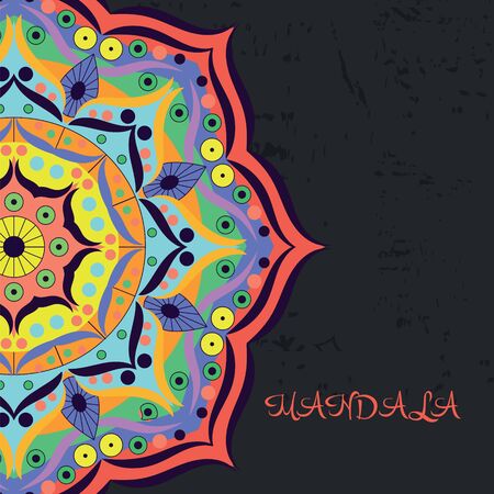 Mandala. Round Ornament Pattern. Vintage decorative elements. Hand drawn background. Islam, Arabic, Indian, ottoman motifs.のイラスト素材