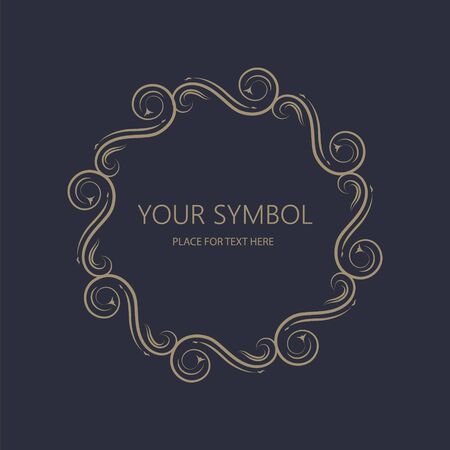 Vector abstract  monogram - outline illustration - with copy space for text - logo design templateのイラスト素材