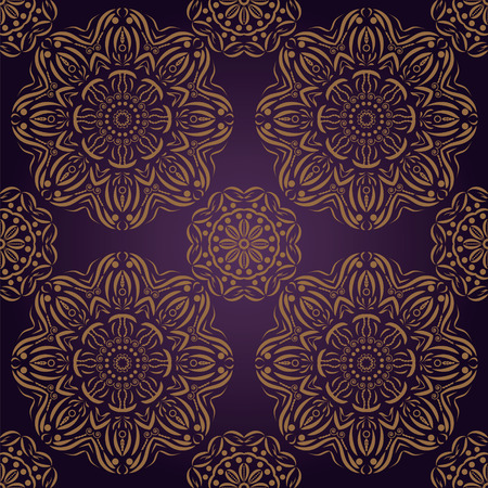 ector seamless pattern in boho style. Henna mehndi design background. Ethnic, Indian, Islamic, Asian, Arabic, persian texture.のイラスト素材