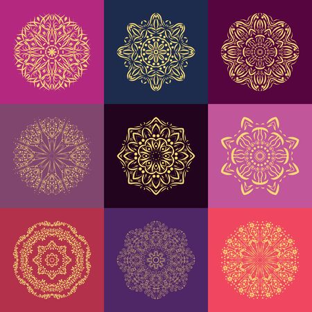 Mandala. Vintage decorative elements. Hand drawn background. Islam, Arabic, Indian, ottoman motifs.のイラスト素材