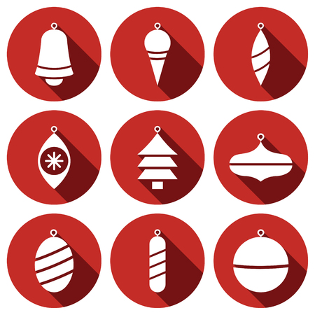 Christmas card with Xmas balls,snowflakes and decorationsのイラスト素材