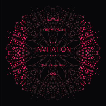 Invitation card with floral patternのイラスト素材