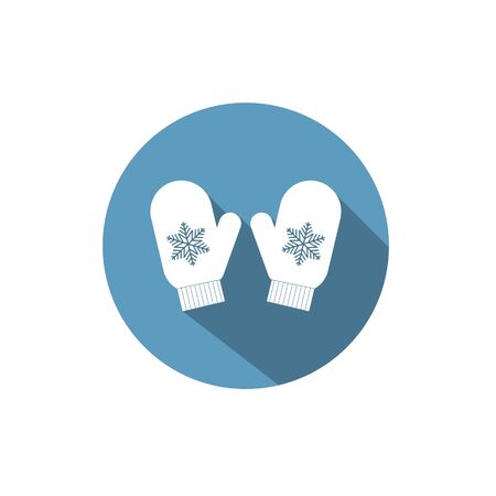 mitten icon. Vector illustration of a mitten. Mitten icon flat designのイラスト素材