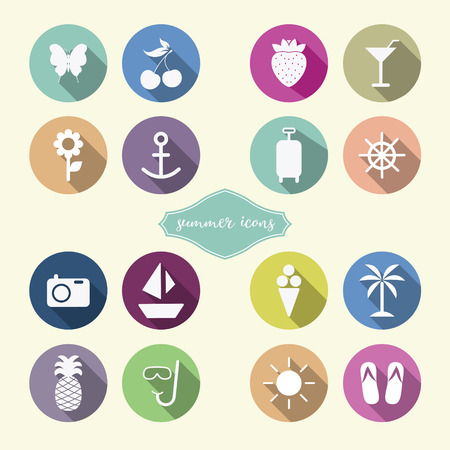 Summer icons.Vector illustration.のイラスト素材