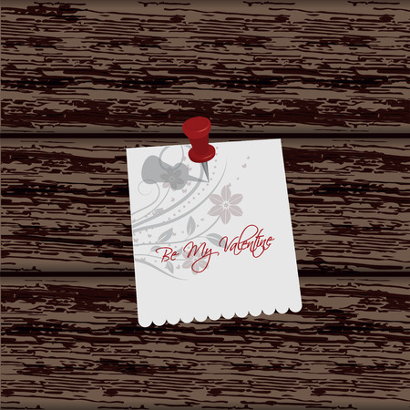 Background with Sticky note on a wooden background, illustration.のイラスト素材