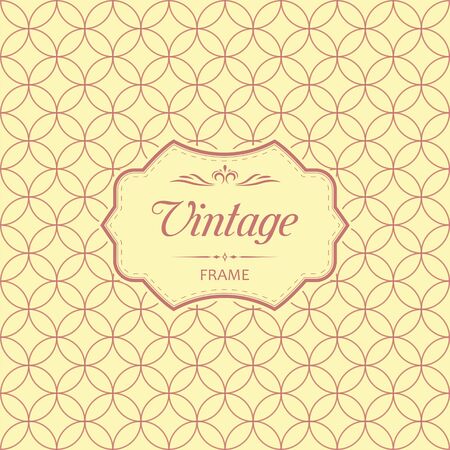 Vector mono line graphic design template - label on decorative background with simple pattern. - Illustrationのイラスト素材