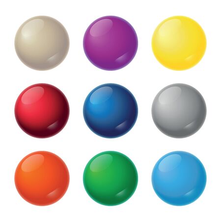 Realistic Balls - Nine Color Shades - Illustrationのイラスト素材