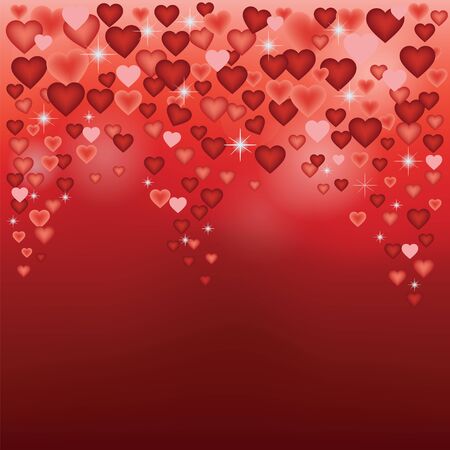 Festive background with hearts and stars.のイラスト素材