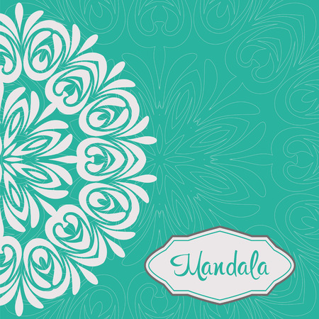 Elegant Indian ornamentation on a dark background. Stylish design. Can be used as a greeting card or wedding invitationのイラスト素材