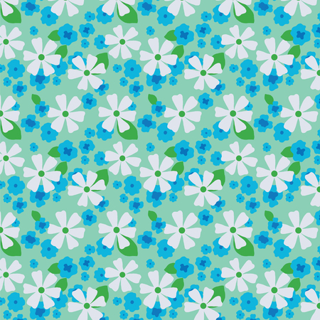 Botanic texture, detailed flowers illustrations. Doodle style, spring floral background.Vector flower pattern.のイラスト素材