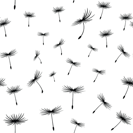 illustration with dandelion seeds seamless backgroundのイラスト素材