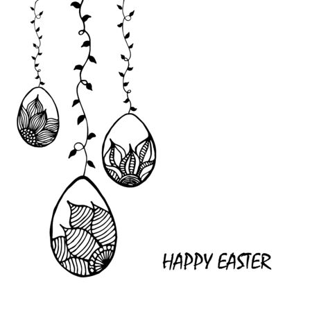 Happy Easter Egg lettering on seamless background. Vector illustration EPS10のイラスト素材