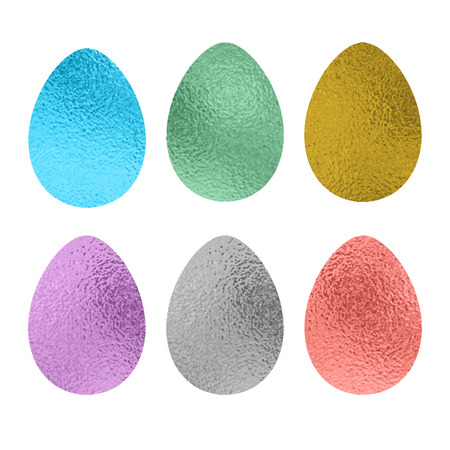 Set of colorful easter eggs on white background. Spring decoration. Decorating for Easter.のイラスト素材