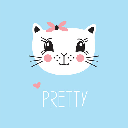 Cute cat vector.  Can be used for school books and drawing poster, T-shirt Print and cartoon character.のイラスト素材