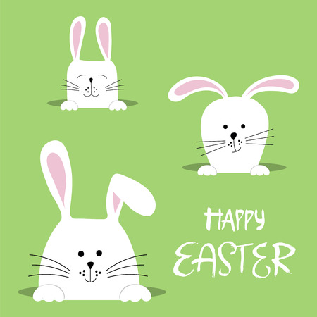 Easter bunnies for Easter greeting cardのイラスト素材