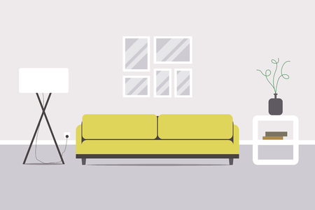 Living room design. Flat style. Vector illustration.のイラスト素材