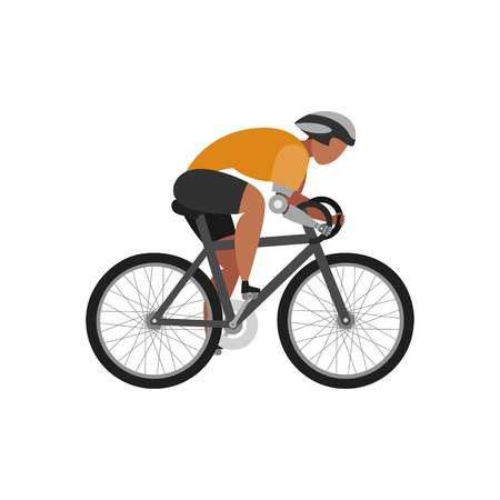 Cyclist with arm bioprosthesis on a white background. Sport Concept. Vector illustration.のイラスト素材