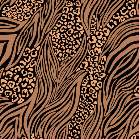Zebra and leopard skin. Vector seamless pattern with animal skin. Can be used for textile, wallpaper.のイラスト素材