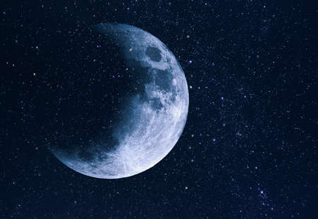 Amazing space, sky with stars and moon during eclipse, backgroundの写真素材