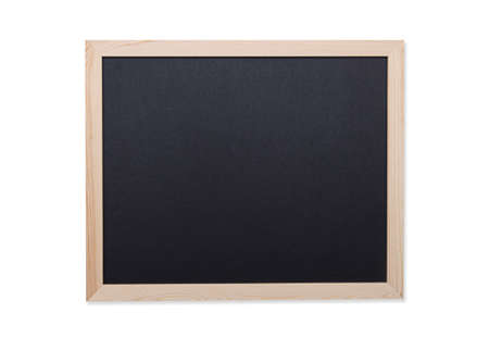 Clean black board, blank chalkboard or menu as background, isolated on whiteの写真素材