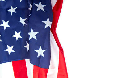 USA flag isolated on white background, can be use for Memorial Day, Labor Day, 4th of July etcの写真素材