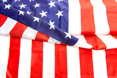 USA fabric flag, texture or background American flag