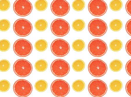 Oranges, seamless pattern of citrus fruits as backgroundの写真素材