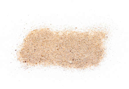 White Pile of Sand isolated on white Background, real Maldives Sand as Texture or Background