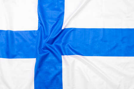 Fabric flag of Finland, Finnish flag, as background