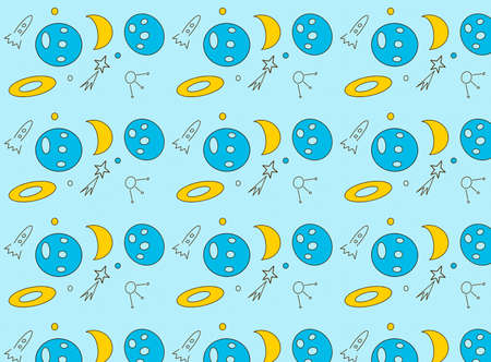 Cosmic child, baby seamless pattern, vector illustration