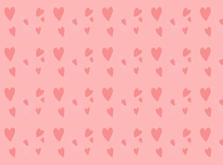 Seamless pattern with pink hearts on pink background, vector illustrationのイラスト素材