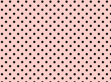 Black dots on pink background, polka dot, vector illustrationのイラスト素材