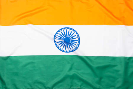 India flag, fabric Indian flag, texture or backgroundの写真素材