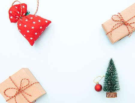 Christmas or New Year composition, layout with minimal idea, space for text