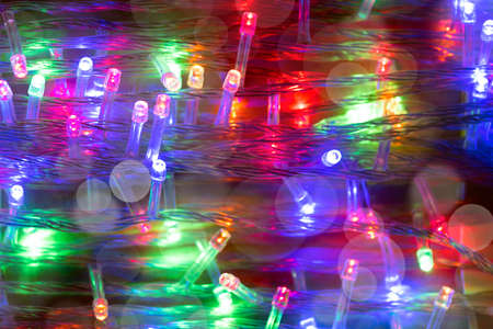 Composition of lighting garland bulbs as Christmas or New Year decorationの写真素材
