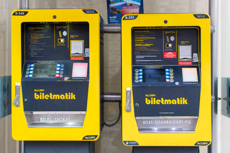 ISTANBUL - DEC 29: Ticket machine BILETMATIK with Istanbul transport card ISTANBULKART in Istanbul,...